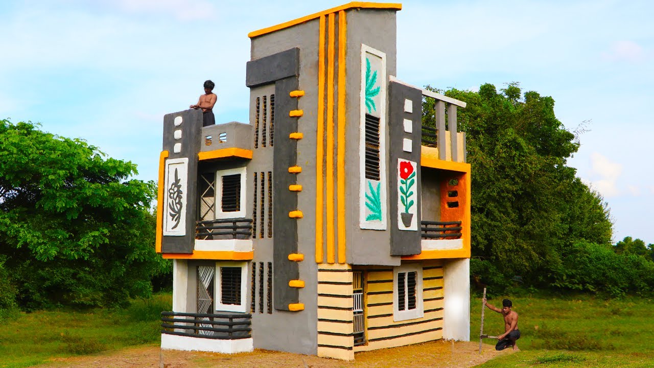 [Full Video] Building Creative A Modern 3-Story Mud Villa House in The Forest By Ancient Skills