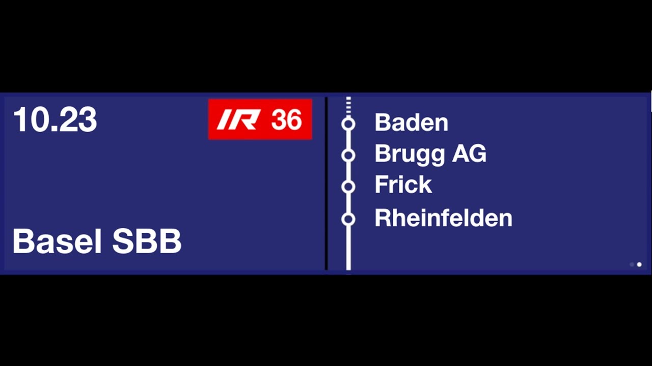 SBB Ansage - Einfahrt des IR36 nach Basel SBB in Dietikon