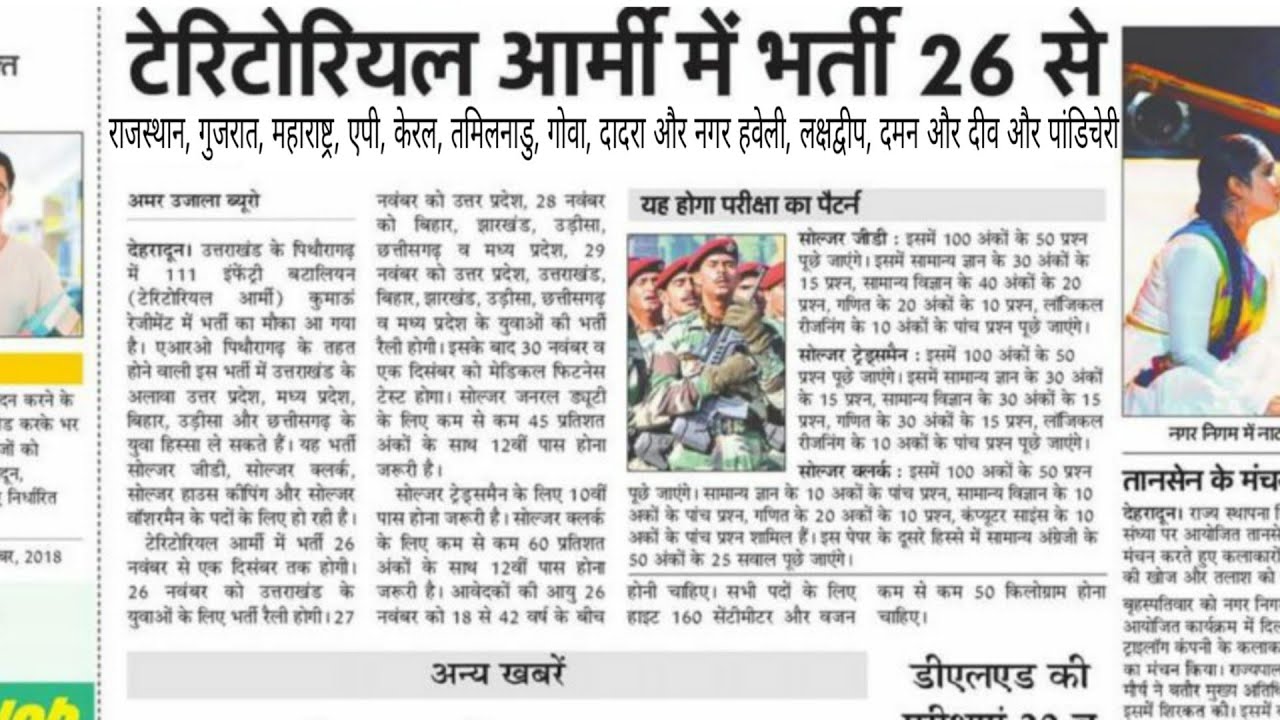 Territorial Army Open Rally Bharti 2019
