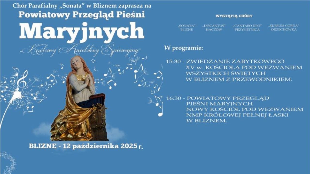 Powiatowy Przegląd Pieśni Maryjnych &bdquo;Kr&oacute;lowej Anielskiej Śpiewajmy&rdquo; #naŻywo