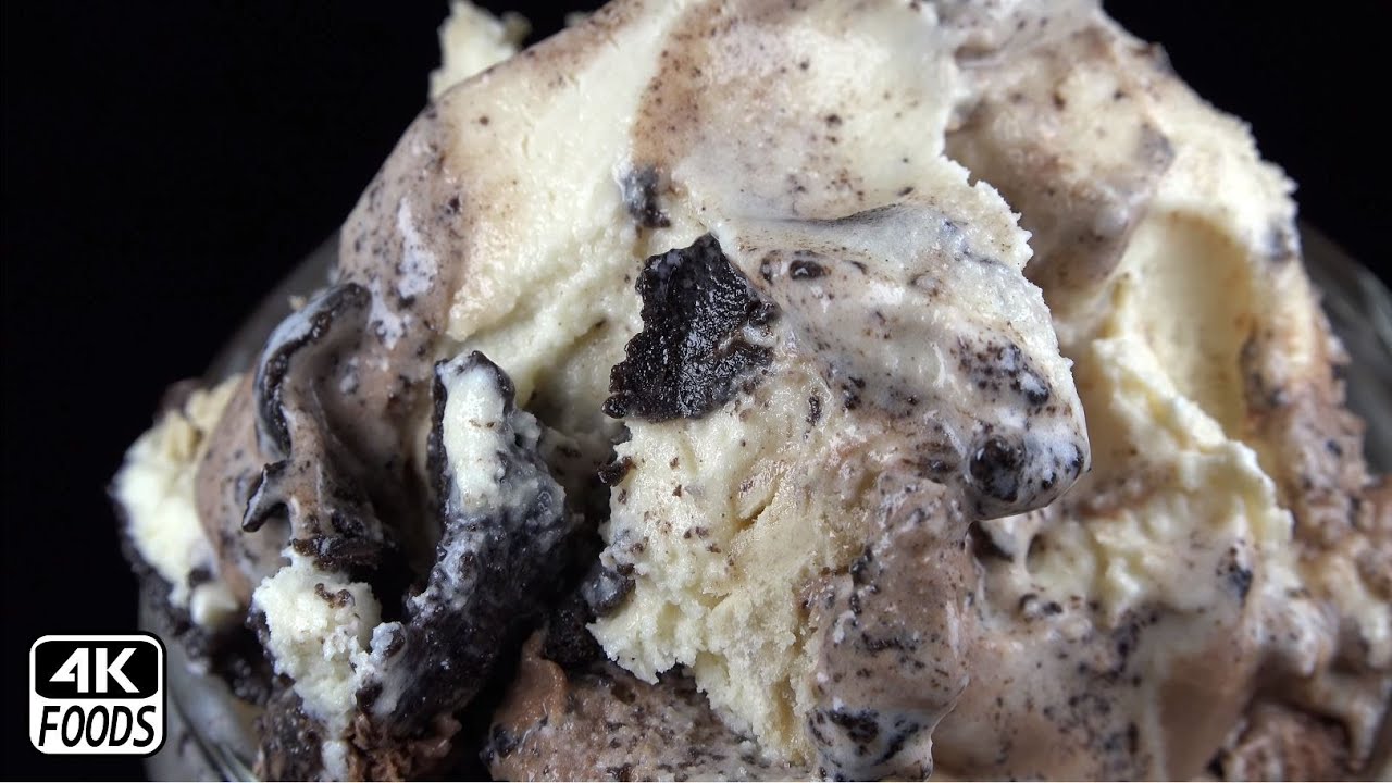 4k Foods ASMR | Tonight Dough Ice Cream Slightly Melted by Ben and Jerrys (AX100) | 먹방