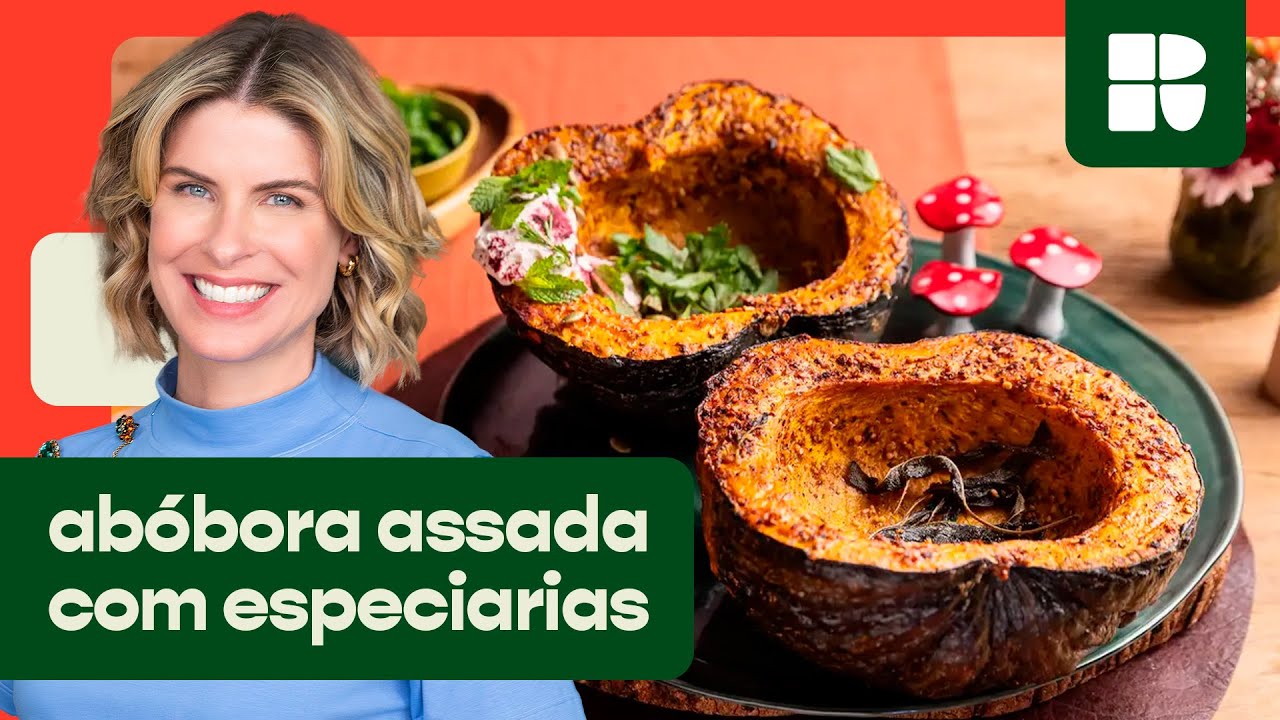 Abóbora assada com especiarias e molho de iogurte com tahine | Rita Lobo | Cozinha Prática