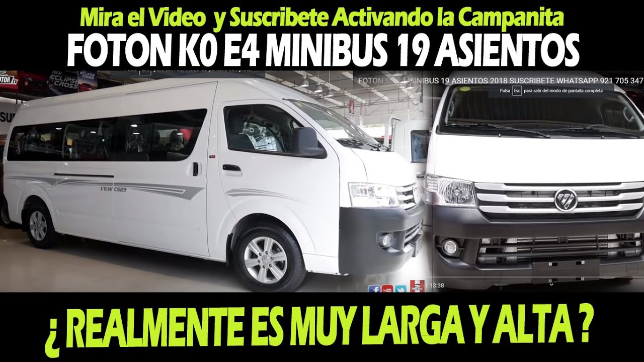 FOTON K0 E4 MINIBUS 19 ASIENTOS TRUJILLO: 995 310 236 LIMA: 953 627 215