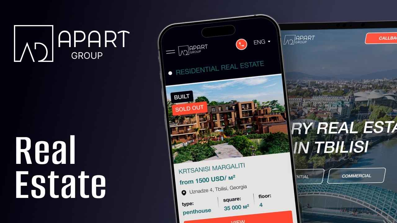 Apart VIP Real Estate | Разработка сайта для застройщика | Real Estate & Investment
