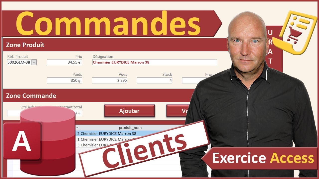 Formulaire Access de commande &agrave; onglets