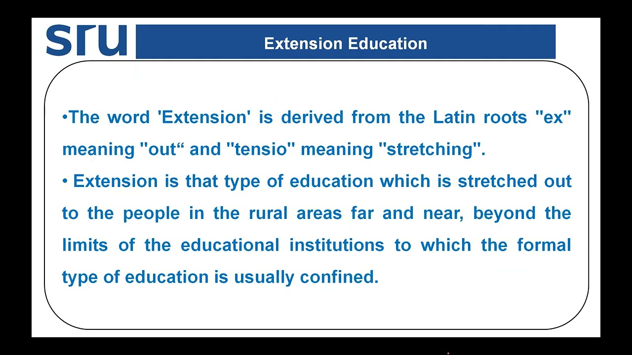 Lecture 1-Education and Extension Education from the course Fundamentals of Extension Education.