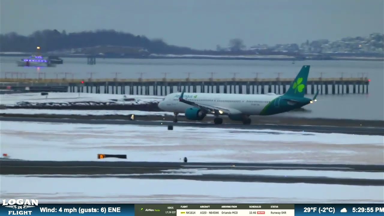 Aer Lingus A321n Takeoff on Runway 9 at Boston Logan Airport