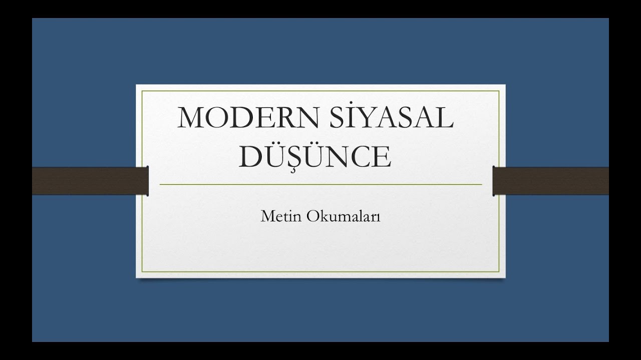 Machiavelli'nin Prens'i I Modern Siyasal Düşünce I 5. Bölüm