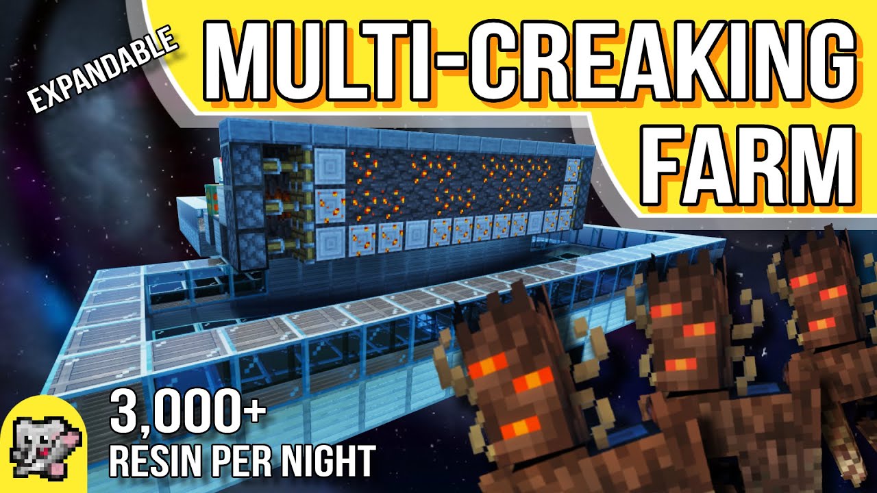 Expandable Resin Farm Multiple Creaking | Minecraft Farm Tutorial | BEDROCK MCPE XBOX PS SWITCH