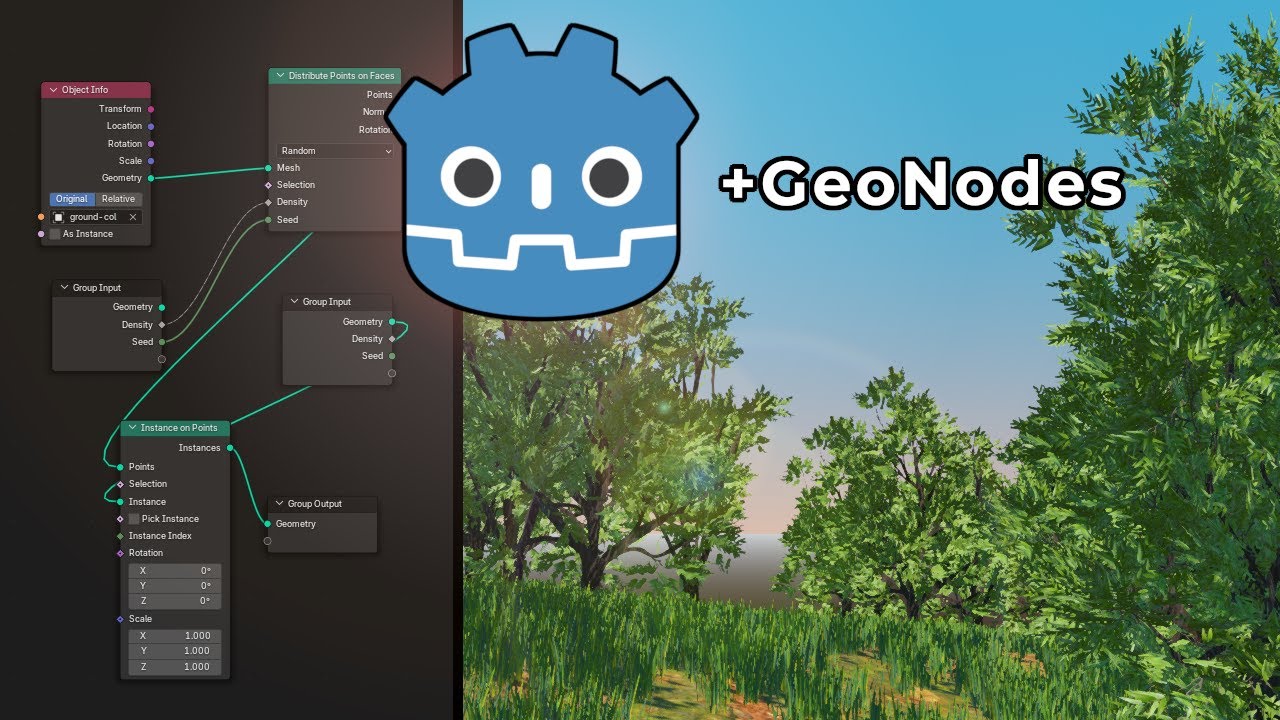Узлы геометрии Blender с Godot 4.5