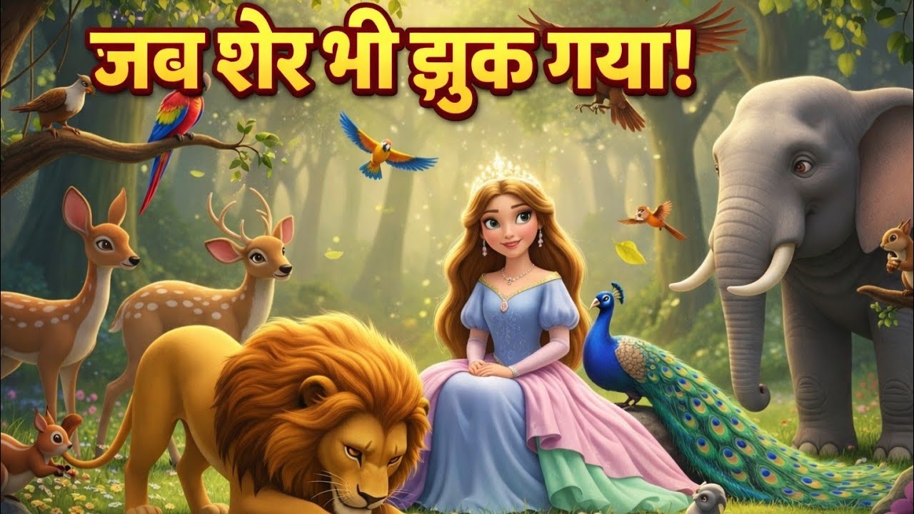 “जब शेर भी झुक गया इस राजकुमारी के सामने 😲 | चंद्रांगन राज्या की जादुई कहानी”#3dcartoon