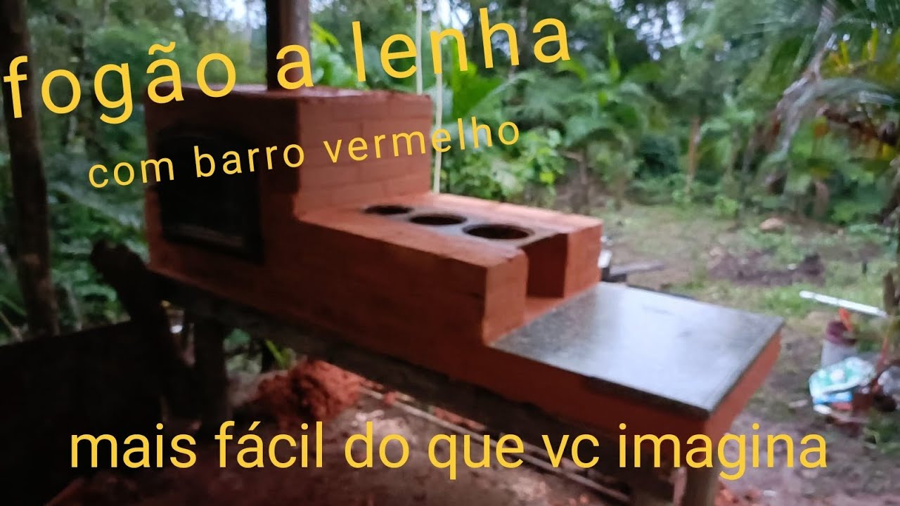Como fazer um Fogão a lenha de barro vermelho com forno do jeitinho caipira