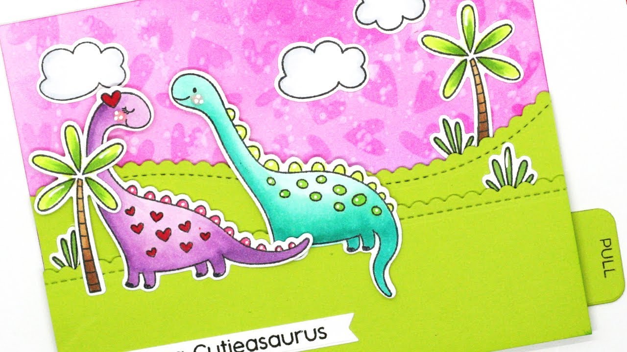Kissing Dinosaurs Slider Card | January Release Sneak Peek!