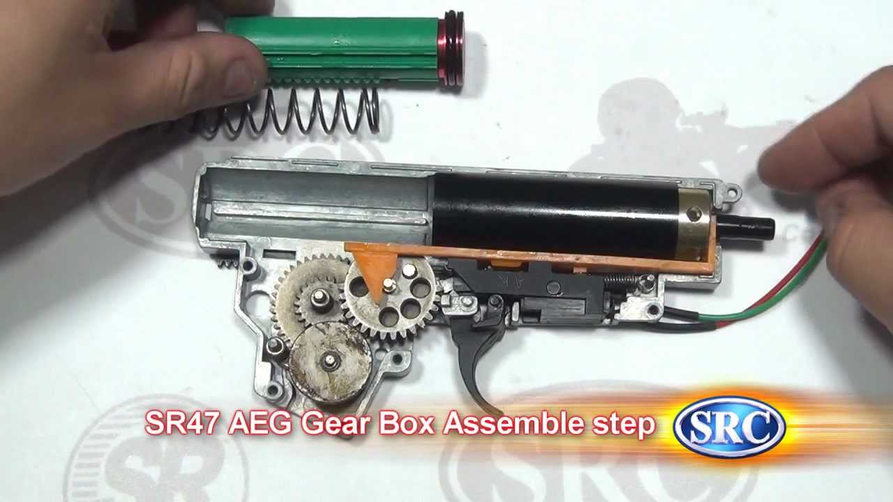 SR47 AEG 6mm Airsoft Rifle Gear Box Disassemble & Assemble step