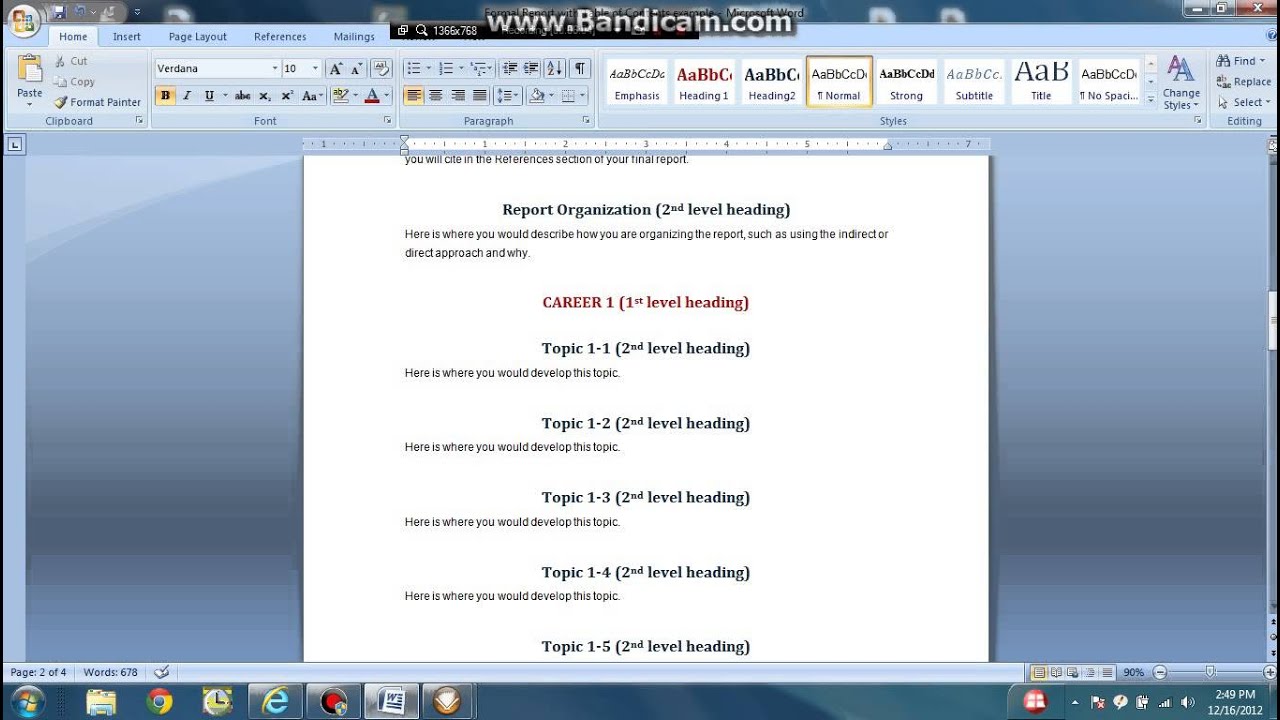 Formal Report Overview