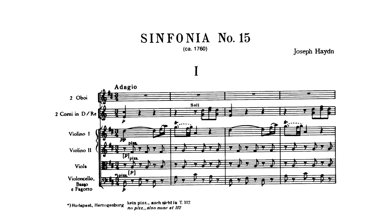 Haydn: Symphony No. 15 in D major (with Score)