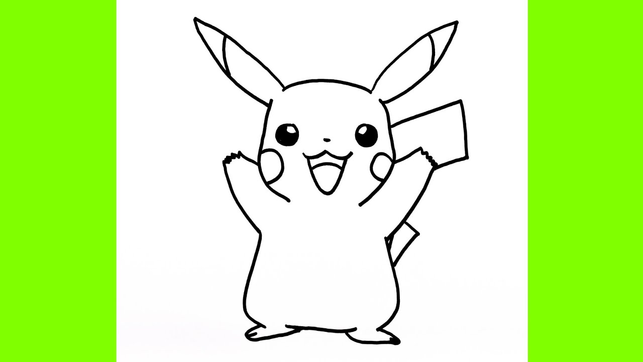 Çok Kolay Pikachu Çizimi, Çok Sevimli Pikachu Resmi Adım Adım Nasıl Çizilir,  Kolay Resim Çizimleri