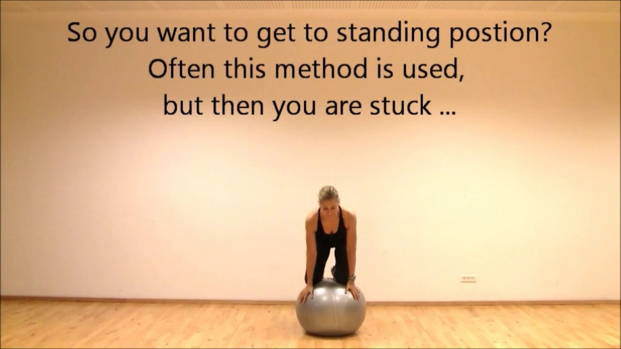 Stability Ball Balance 3 | How to stand up on the ball: Faster safer way