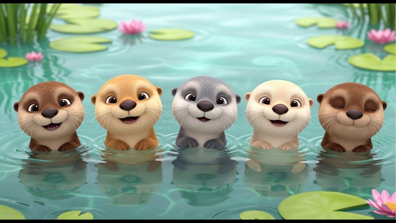 Five Little Otter Babies Swim Swim Swim | River Adventure & Counting Song
