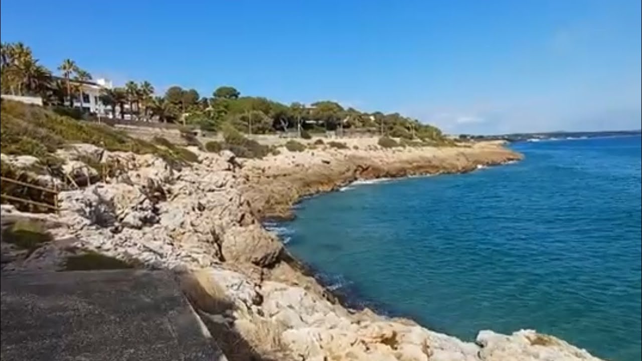 🇪🇸 Tarragona Cliff Walk to Arrabassada Beach | Sun & Blue S
