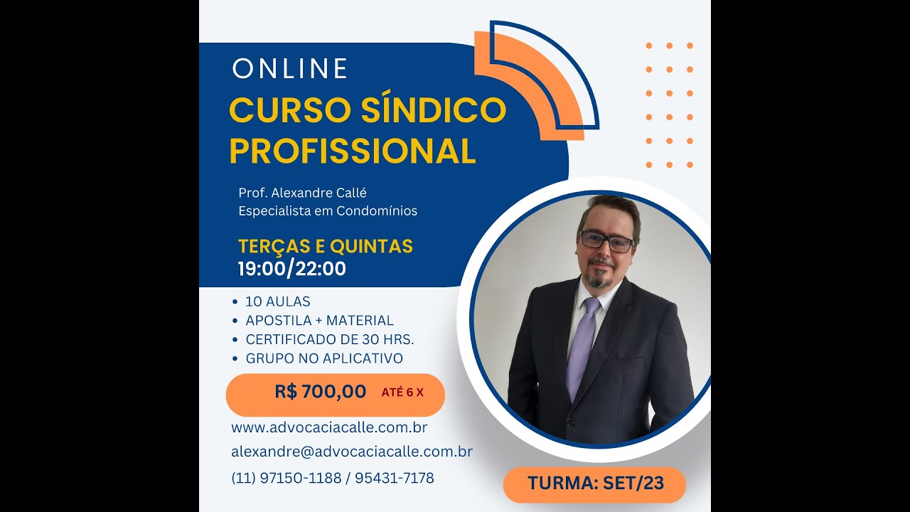 AULA 1  - 04 07 2023 - Curso Síndico Profissional On-Line