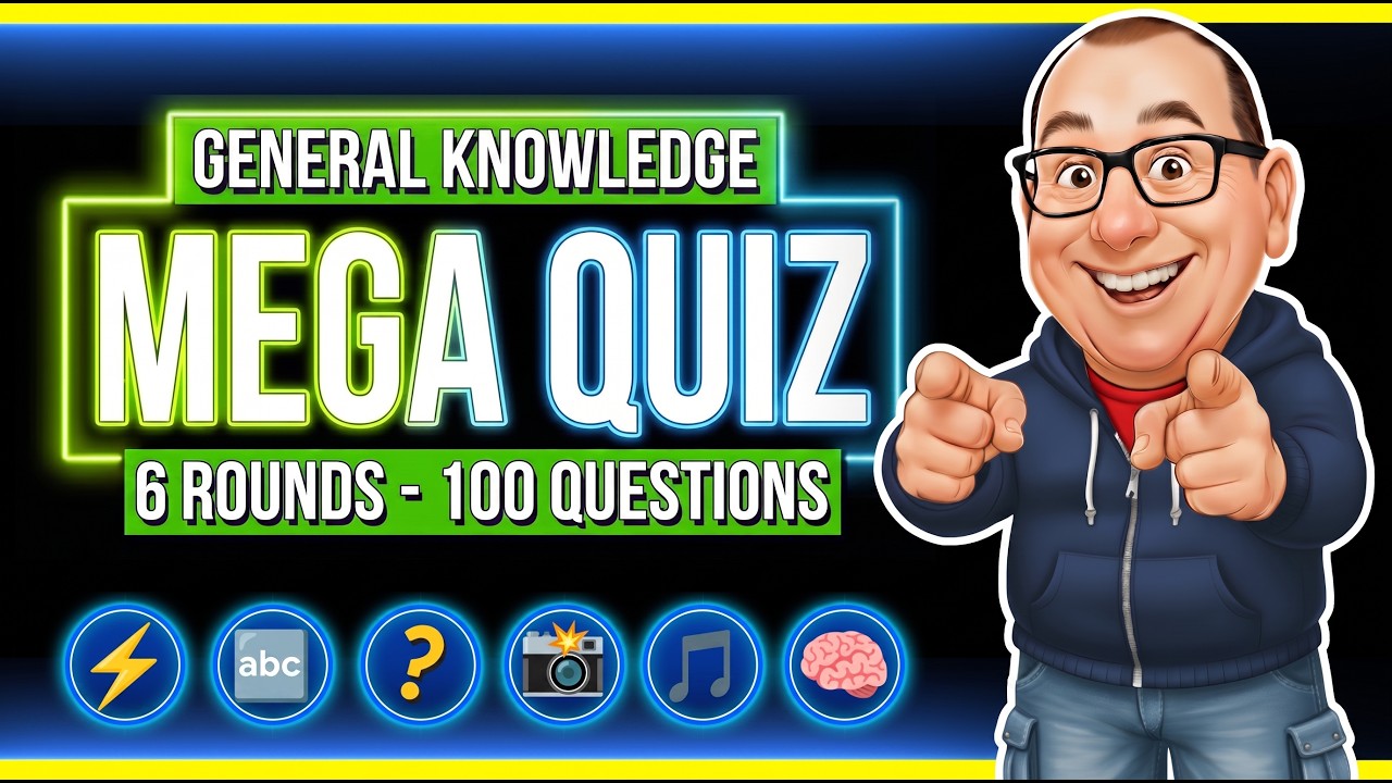 Mega Pub Quiz | 6 Rounds - 100 General Knowledge Questions.