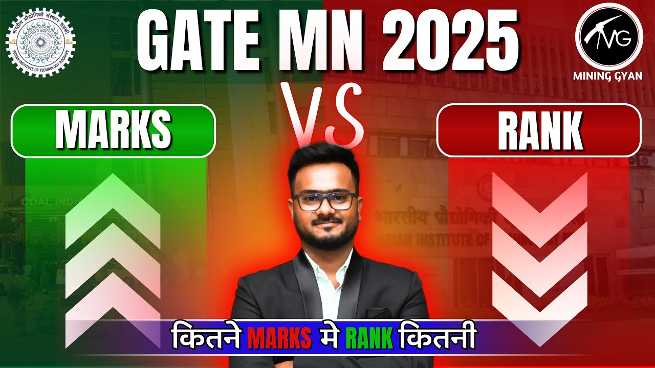 GATE Mining Engineering 2025| Expected Cutoff marks|Marks vs Rank by Vinod Chandrakar Sir