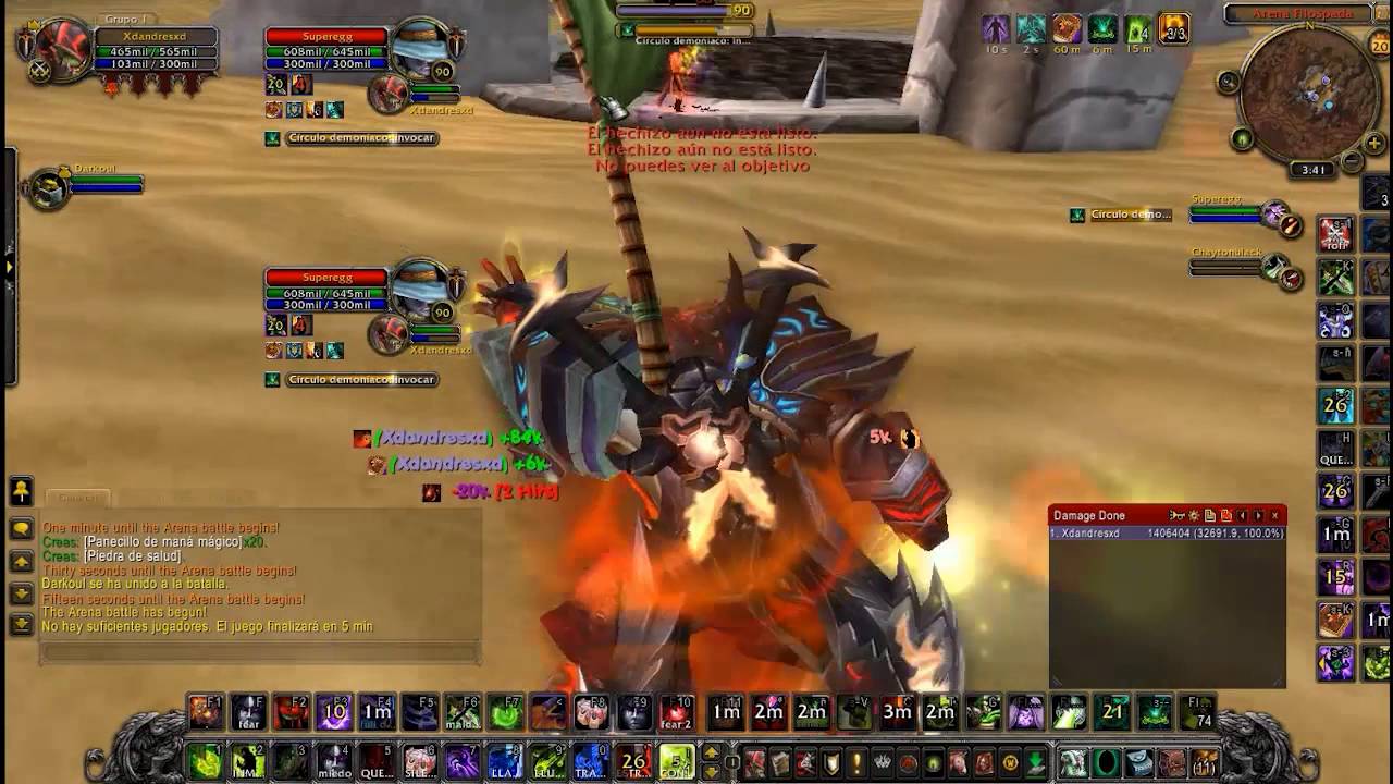 WoW Brujo Destrucción Arenas 2vs1  Mop 5.4.8