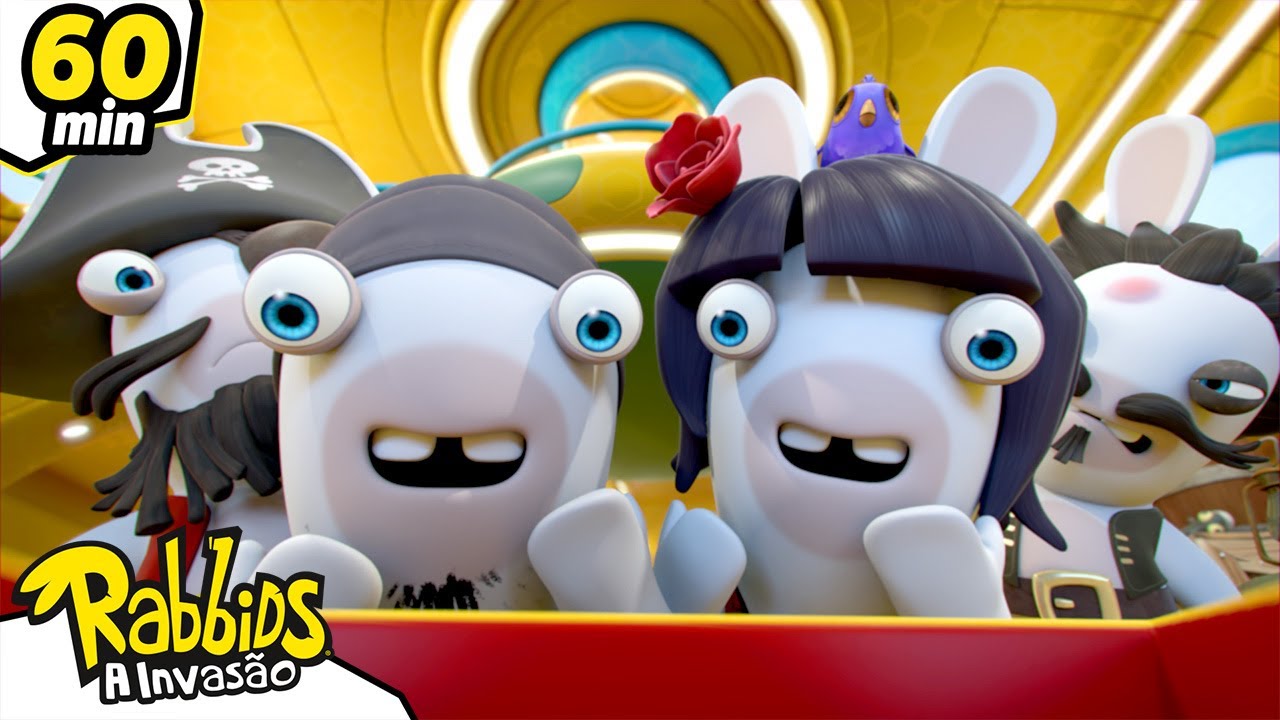 Coelhos piratas 🏴‍☠️⛵️ | Rabbids: A Invasão Brasil 🐰 | Compilação 1H | Desenhos animados