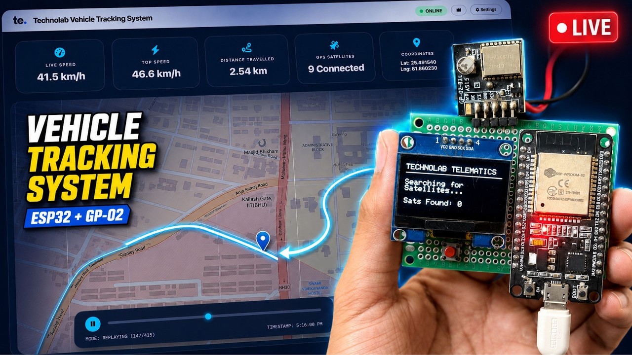 Создание системы отслеживания транспорта на базе IoT с ESP32 и GP-02 в реальном времени | GPS-даш...