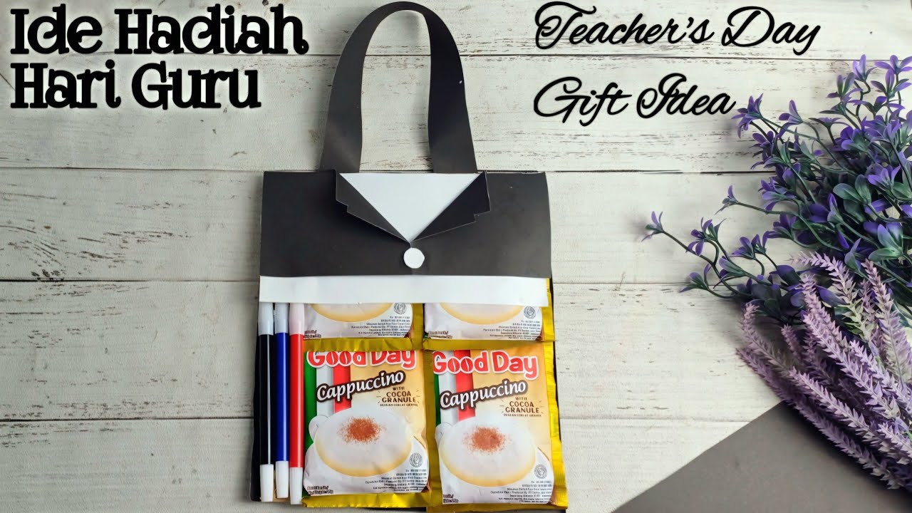 Ide Hadiah Hari Guru Bentuk Tas || Hadiah Guru laki-laki || Hadiah Kopi dan alat Tulis