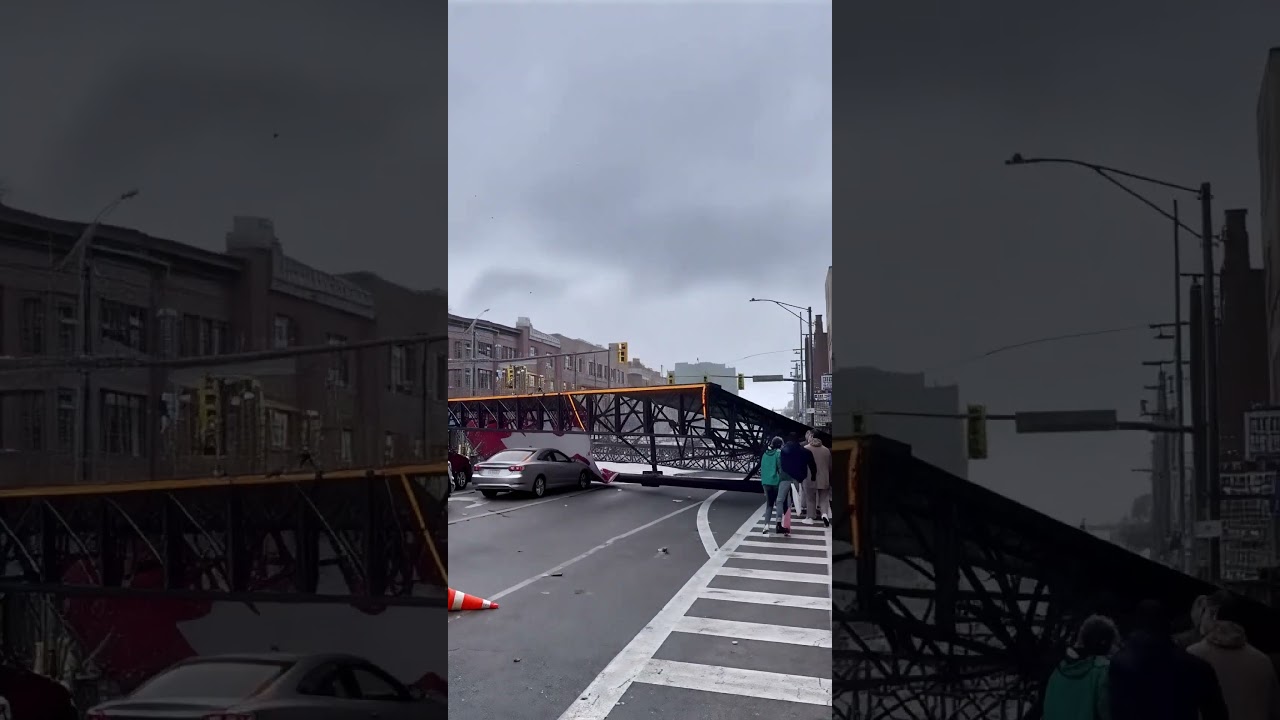 Giant Billboard Falls On Street 😱