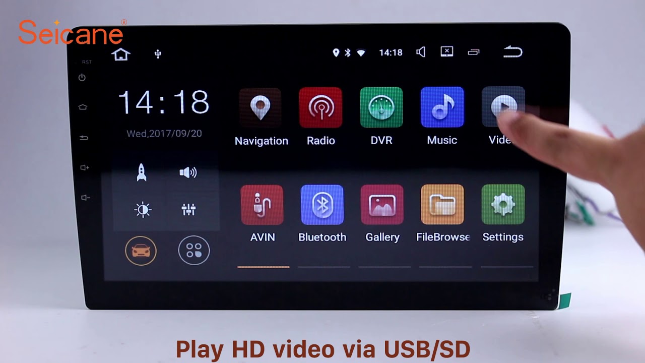 10.2 inch HD 1024*600 Rotatable Touch Screen Universal Radio GPS Sat Nav with Aux Audio system