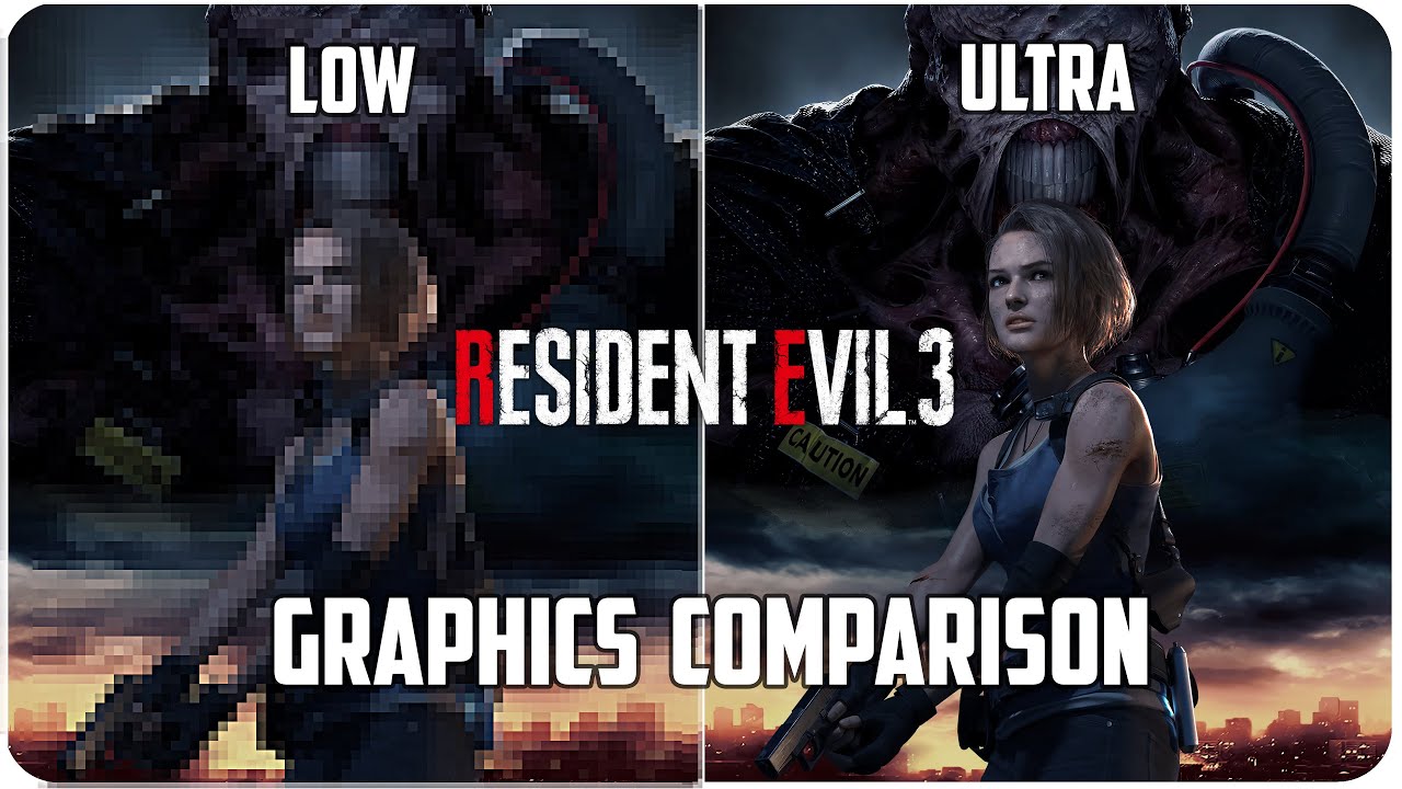 Resident Evil 3 - PC - Low. vs Ultra detailed Graphics Comparison 4K