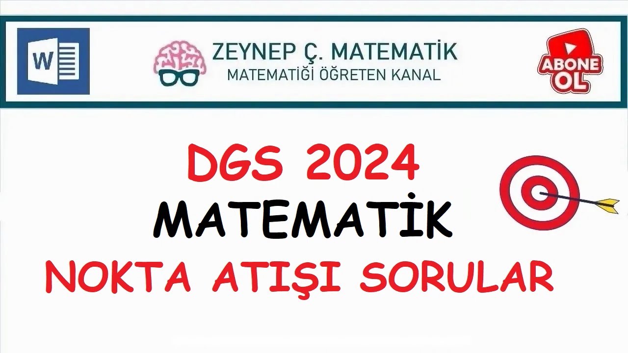 DGS 2024 HAZIRLIK - MATEMATİK NOKTA ATIŞI SORULAR
