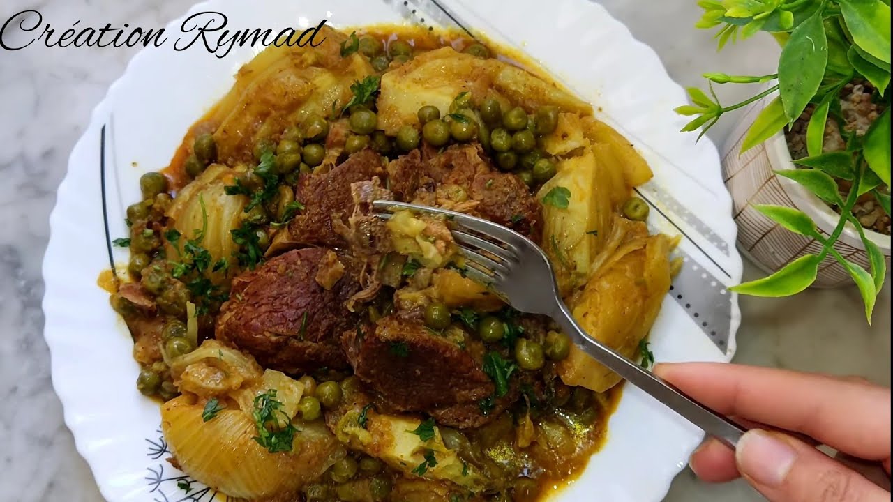 البسباس بالجلبانة و اللحم بنييين و لا أروع 😋 Tajine fenouil et petits pois #عيد الأضحى