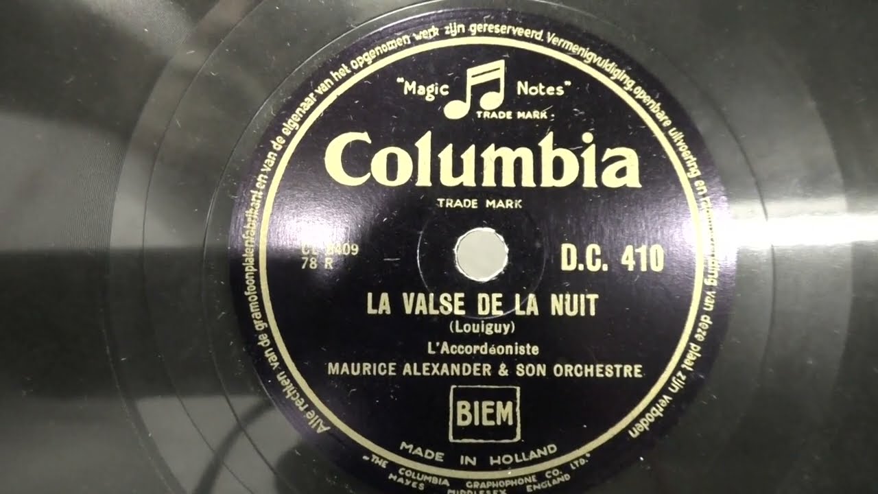 Maurice Alexander (accordeon): La valse de la nuit. (1948).