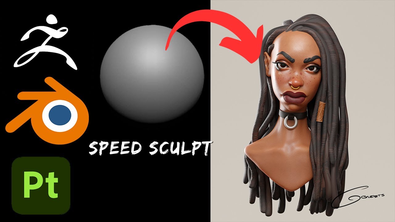 speed sculpt tutorial: zbrush blender and substance painter