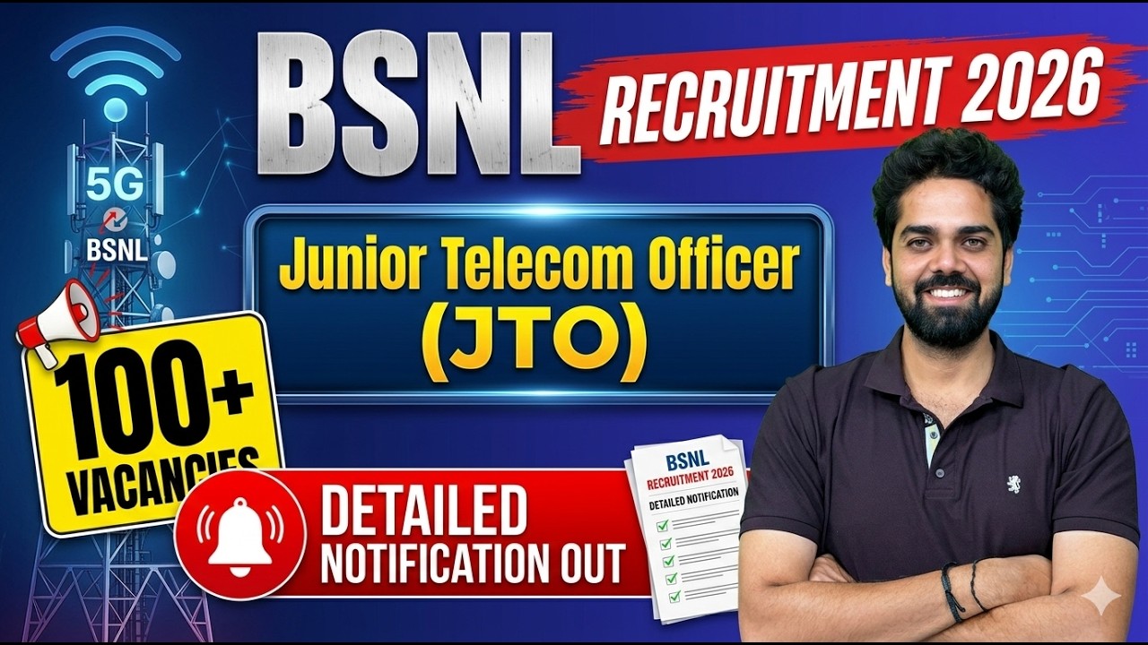 BSNL JTO Recruitment 2026 100 Junior Telecom Officer Vacancies