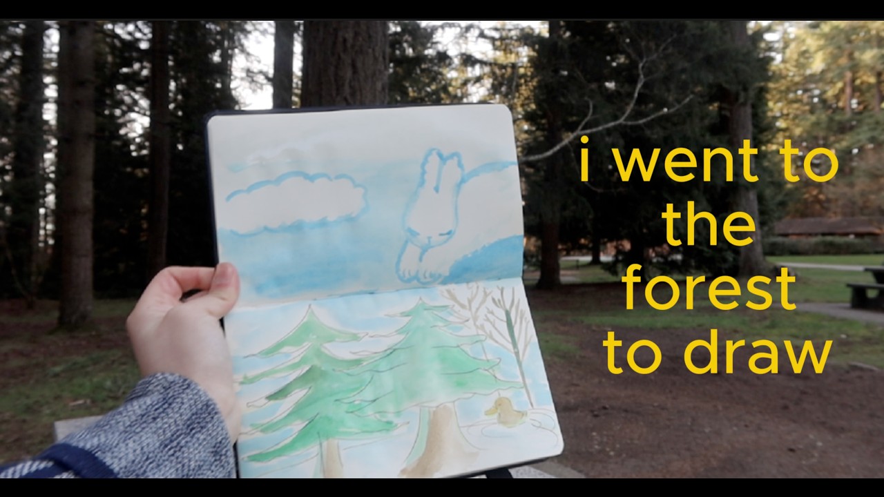 went to the forest alone to paint and frolic