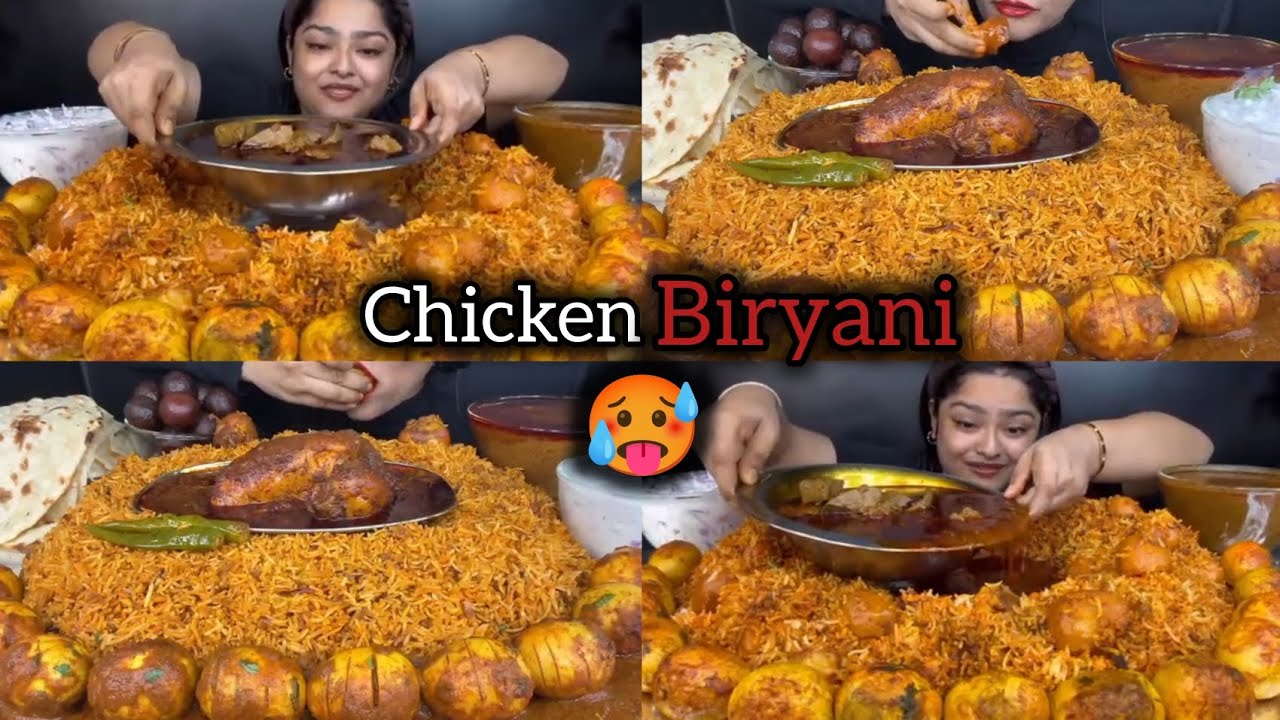 @MaddyEats vs @SpiceASMR ASMR eating chiken curry and chicken biryani 🍛#mukbang #eatingsounds 