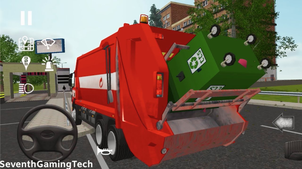 RED Edition Trash Truck ♻️♻️♻️♻️♻️♻️♻️♻️♻️♻️♻️ Trash Truck Simulator Mobile Gameplay