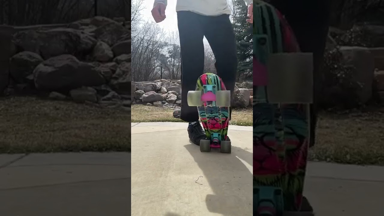 Double kick flip on penny board