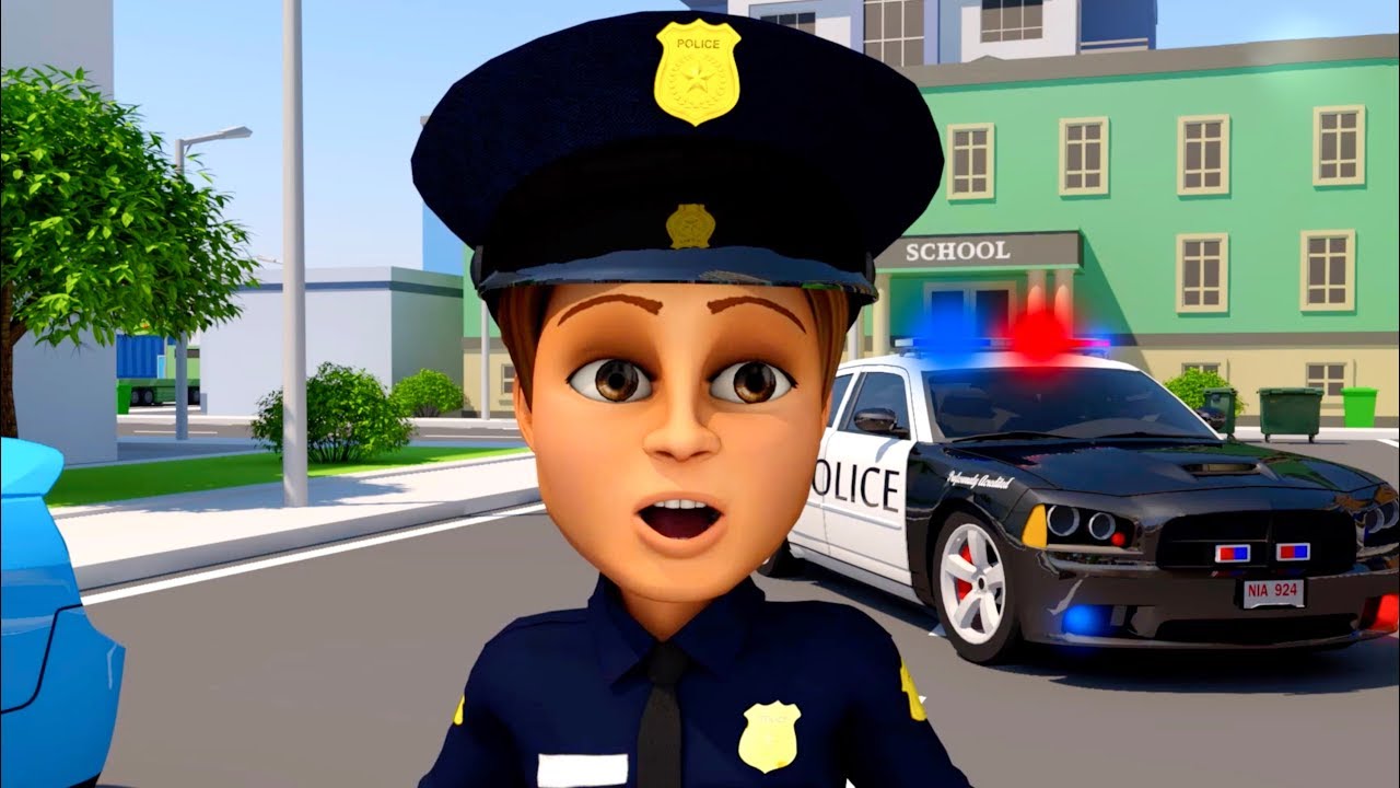 Carros de polícia desenho animado. Desenho animado infantil educativo. Maquina desenho.