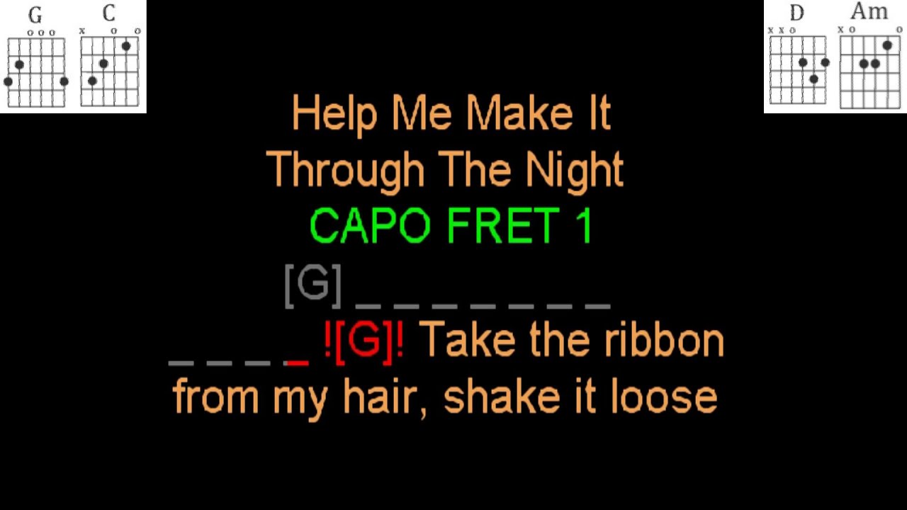 Help Me Make It Through The Night by Sammi Smith guitar play along