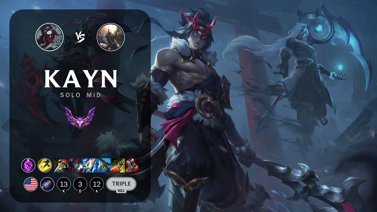 Kayn Mid vs Pantheon - NA Master Patch 13.9