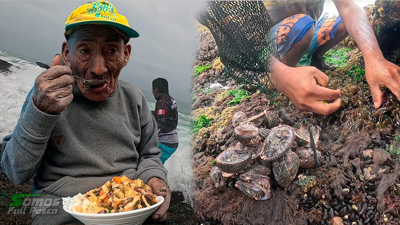 EL TIO ADRIAN prueba PICANTE DE COCHAYUYO y MARISCOS - COCECHAMOS MARISCOS EN LA MAR PELIGROSA
