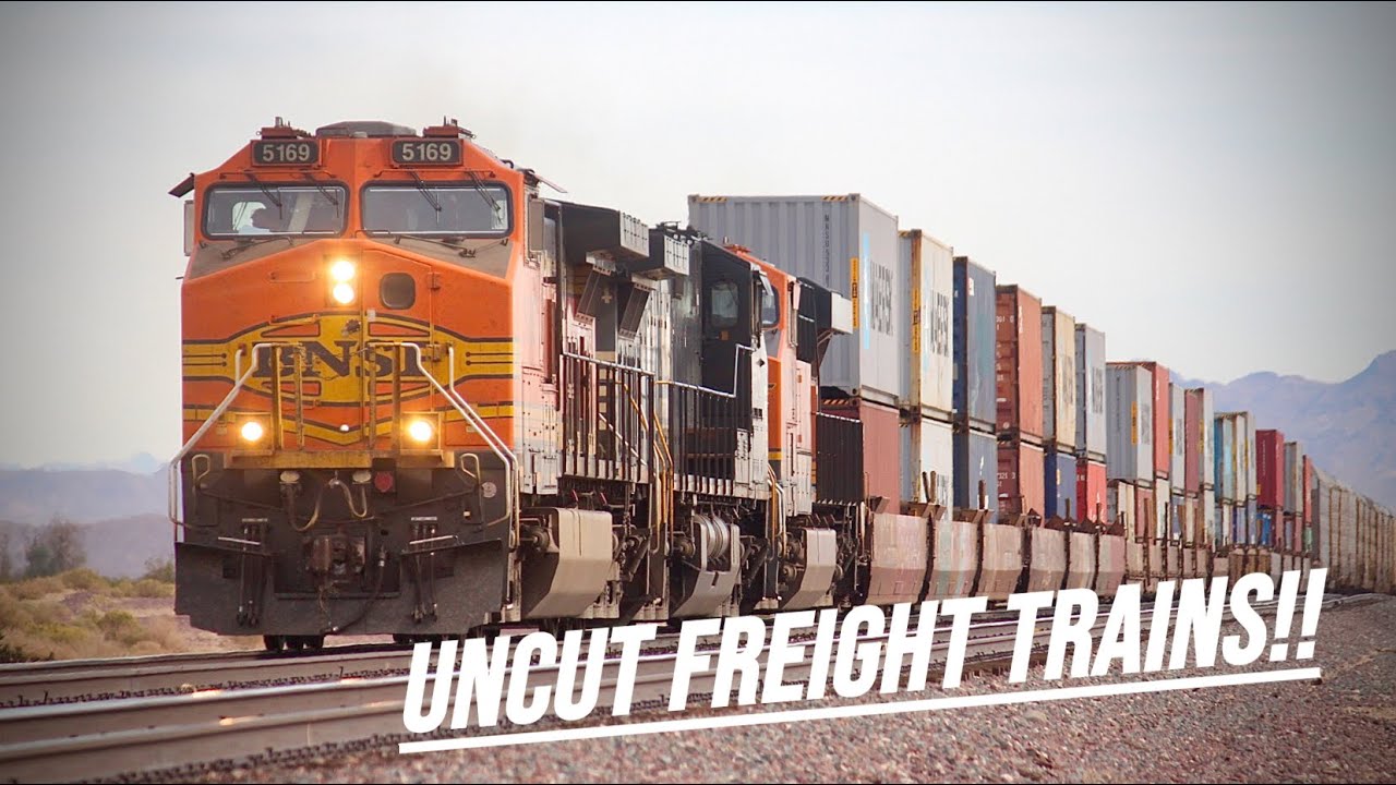 [HD] LONG !!! UNCUT Intermodal Freight Trains Compilation