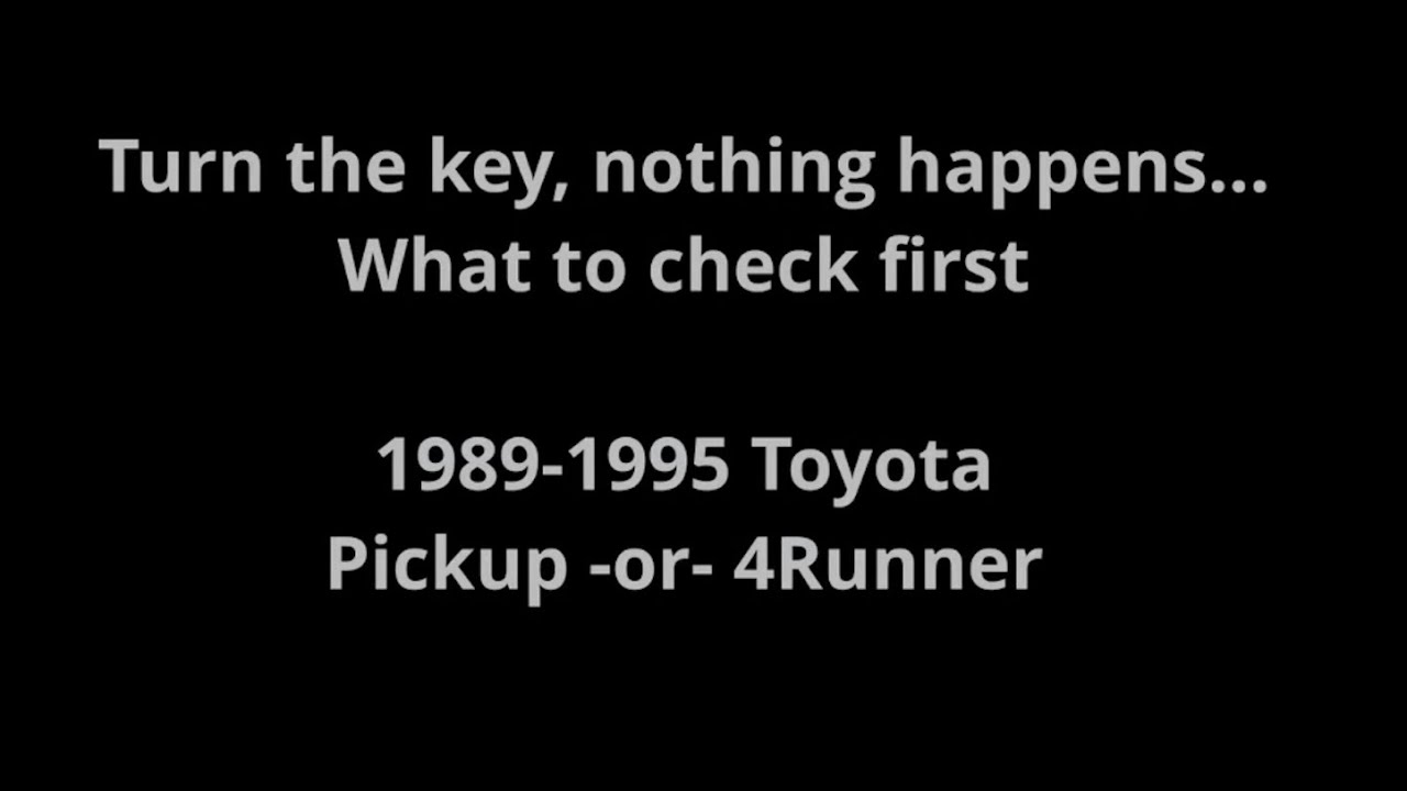 Поворачиваю ключ, ничего не происходит. Toyota Pickup 4Runner 22RE 1989-1995 гг. не заводится и н...