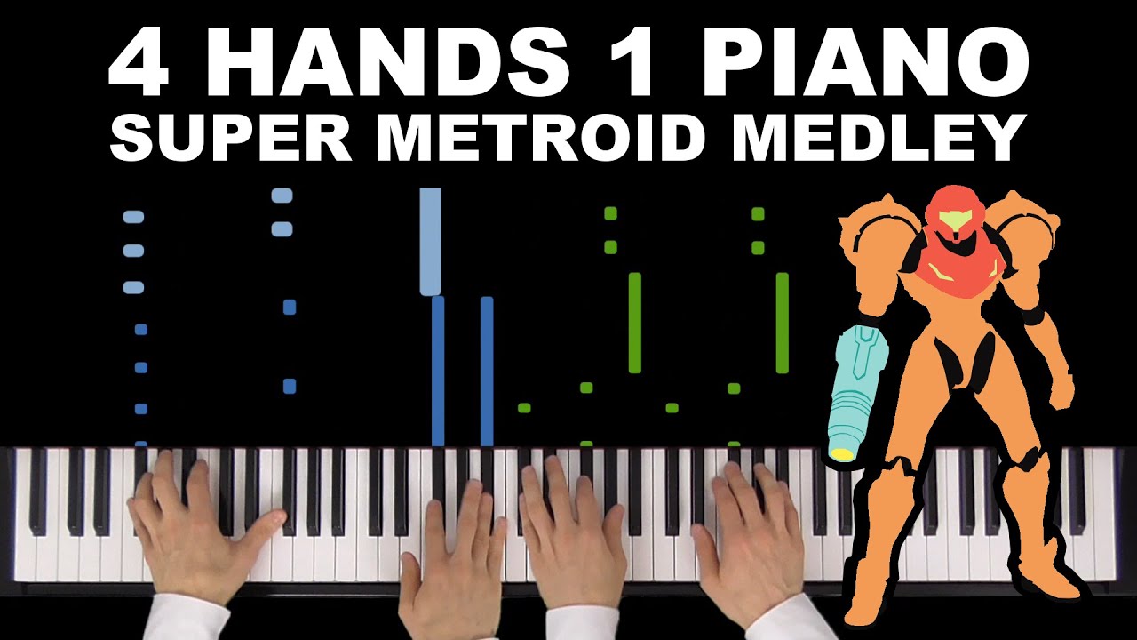 Super Metroid Medley | 4 Hands 1 Piano | Synthesia